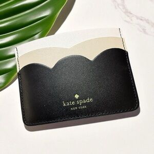 NWOT Kate Spade Gemma Small Slim Card Holder Black Cloud Mist Multi Leather